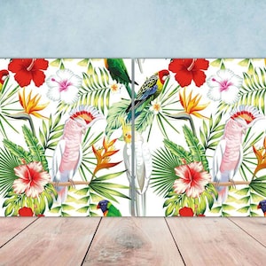 Parrot Ceramic Tiles Bird Tiles - Set of 2 Wall Décor Tiles - Kitchen Backsplash Tiles, Table Decorative Tiles, Bathroom Tiles