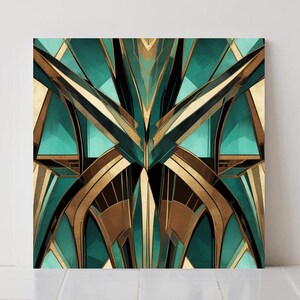 Art Deco Keramikfliese Grün: Geometrische Wanddekoration, Küchenrückwand, Retro Badezimmer