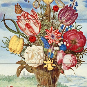 Tile Mural/Mosaic Ceramic Panel -Bouquet of Flowers -Bosschaert Print -Wall Nature Art - Flowers Print -Tile Mural -Gloss Tiles -Tile Mosaic