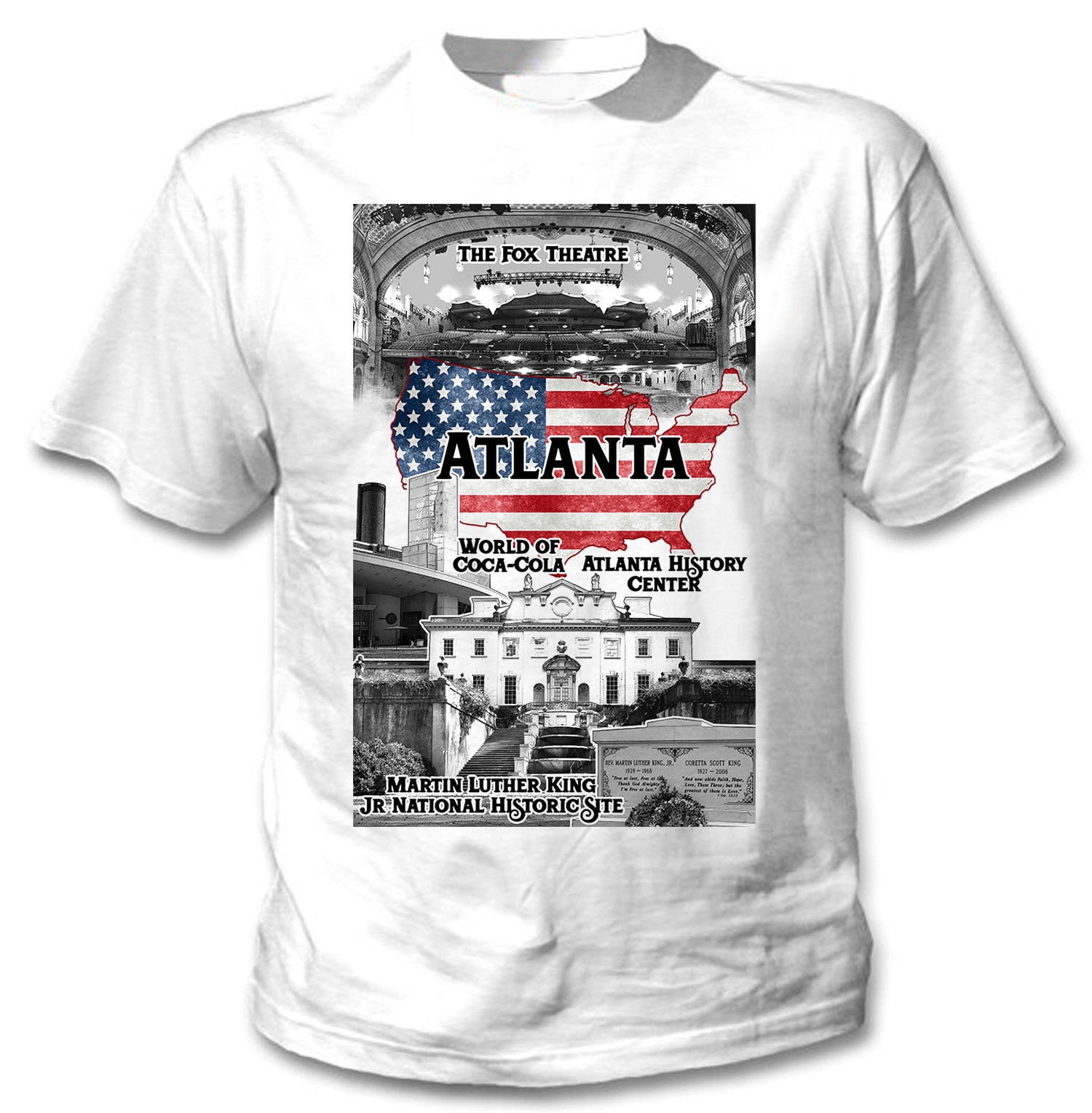 Image of Atlanta Georgia - Man New Cotton White T-Shirt