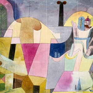 Tile Mural/Mosaic Ceramic Panel of Paul Klee Painting - Paul Klee Print - Paul Klee Wall Art - Paul Klee Wall Decal - Klee Prints
