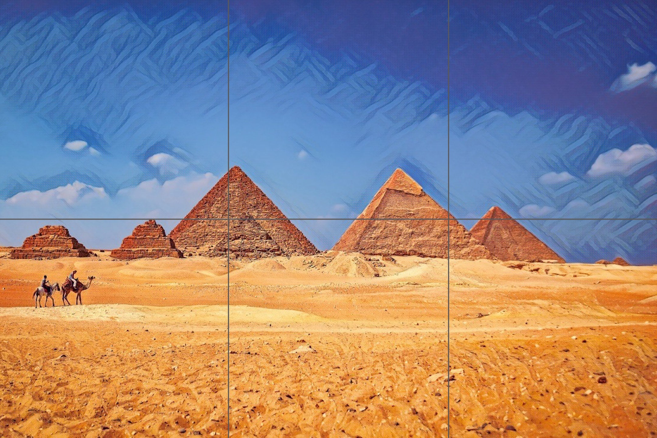 タイルモザイクのエジプト壁画