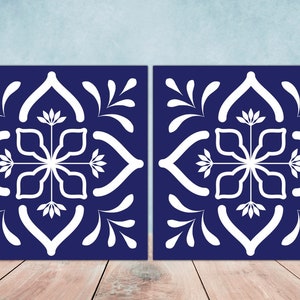 Spanish Ceramic Tiles - Set of 2 Spanish Wall Decor Tiles - Kitchen Backsplash Tiles, Table Decorative Tiles, Bathroom Tiles, Home decor