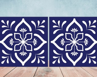 Spanish Ceramic Tiles - Set of 2 Spanish Wall Decor Tiles - Kitchen Backsplash Tiles, Table Decorative Tiles, Bathroom Tiles, Home decor