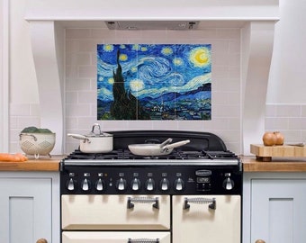 Van Gogh Sternennacht Fliese Wandbild: Keramik Mosaik Platte