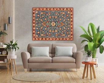 Arabic Floral Ceramic Tile Mural: Colorful Wall Art Decor