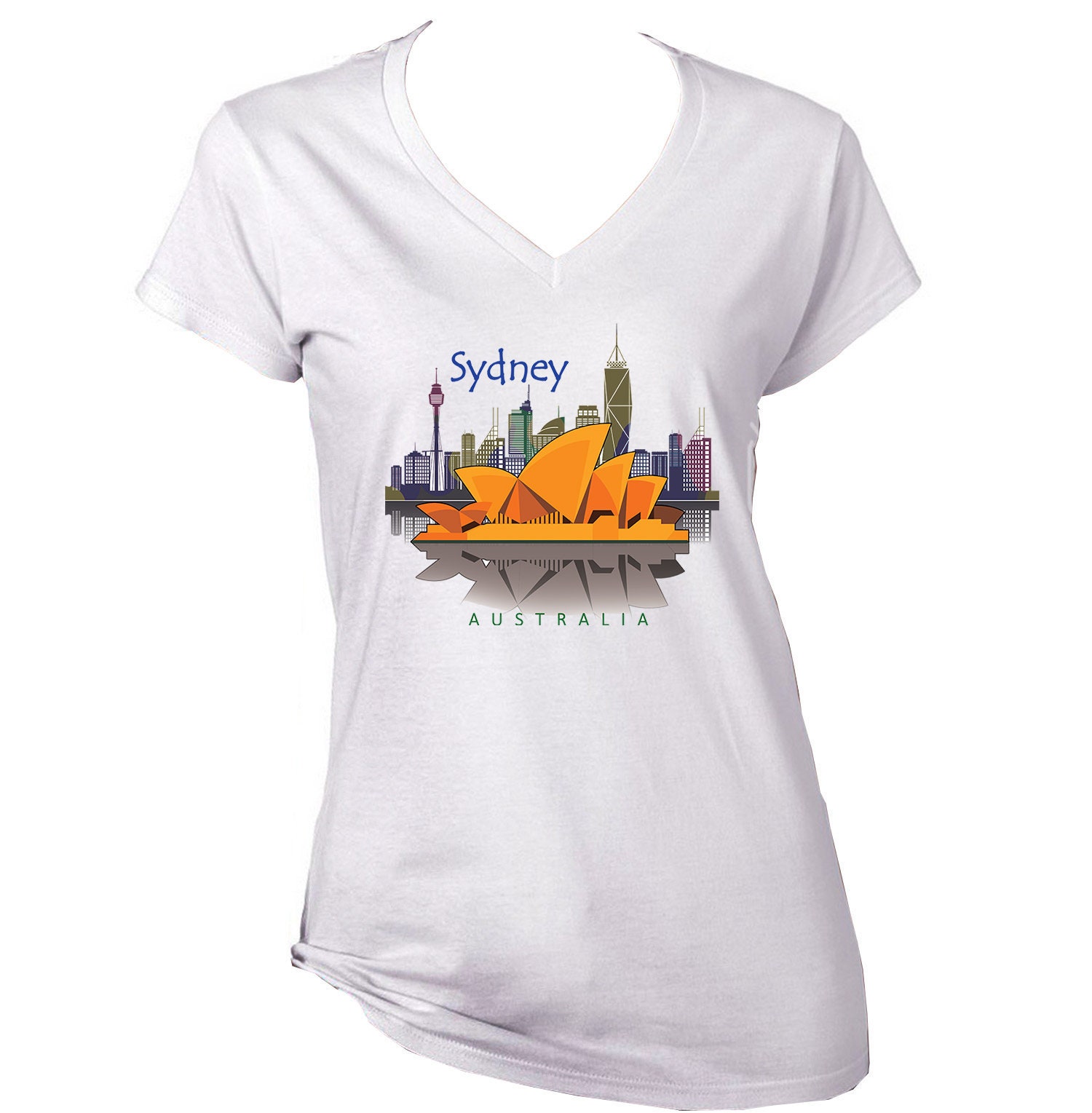 Image of Australia Sydney City - New Cotton White Lady T Shir