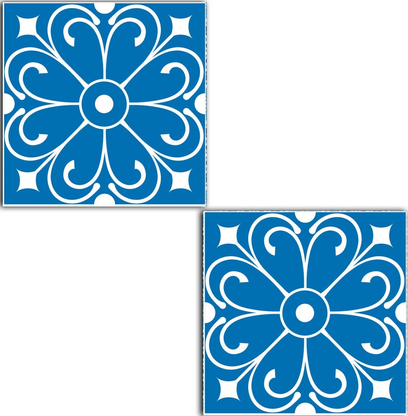 Two 6 x 6 inches decorative ceramic tiles Mediterranean tiles