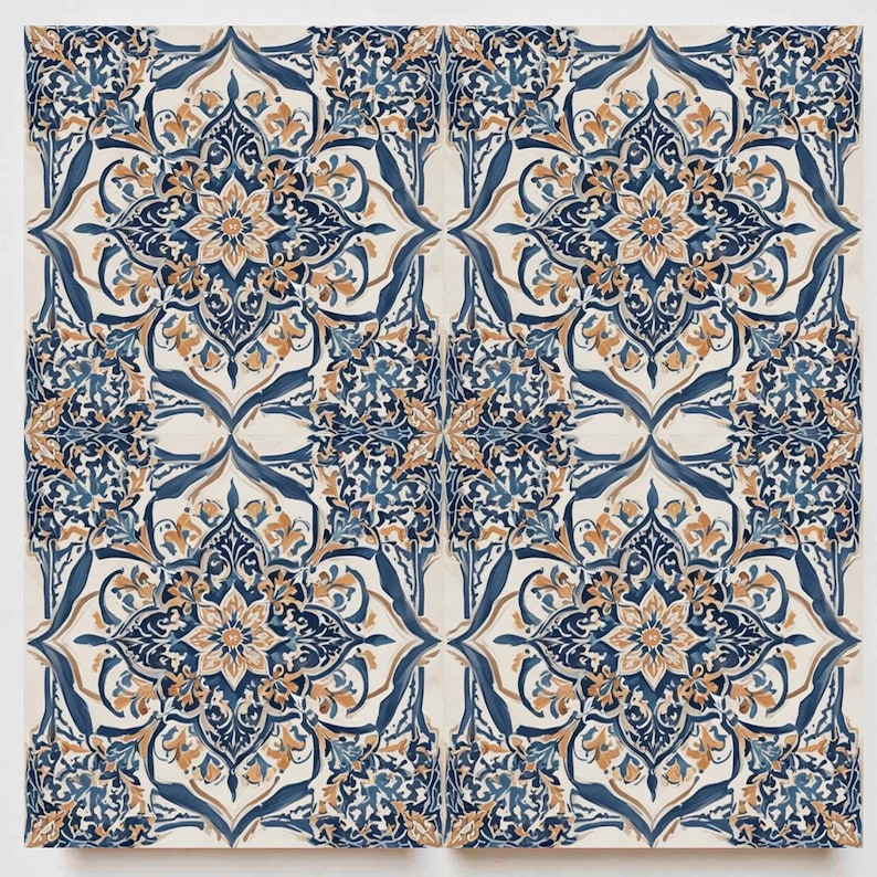 Moroccan Tile – Arabesque Islamic Floral Ceramic, Moorish Mediterranean ...