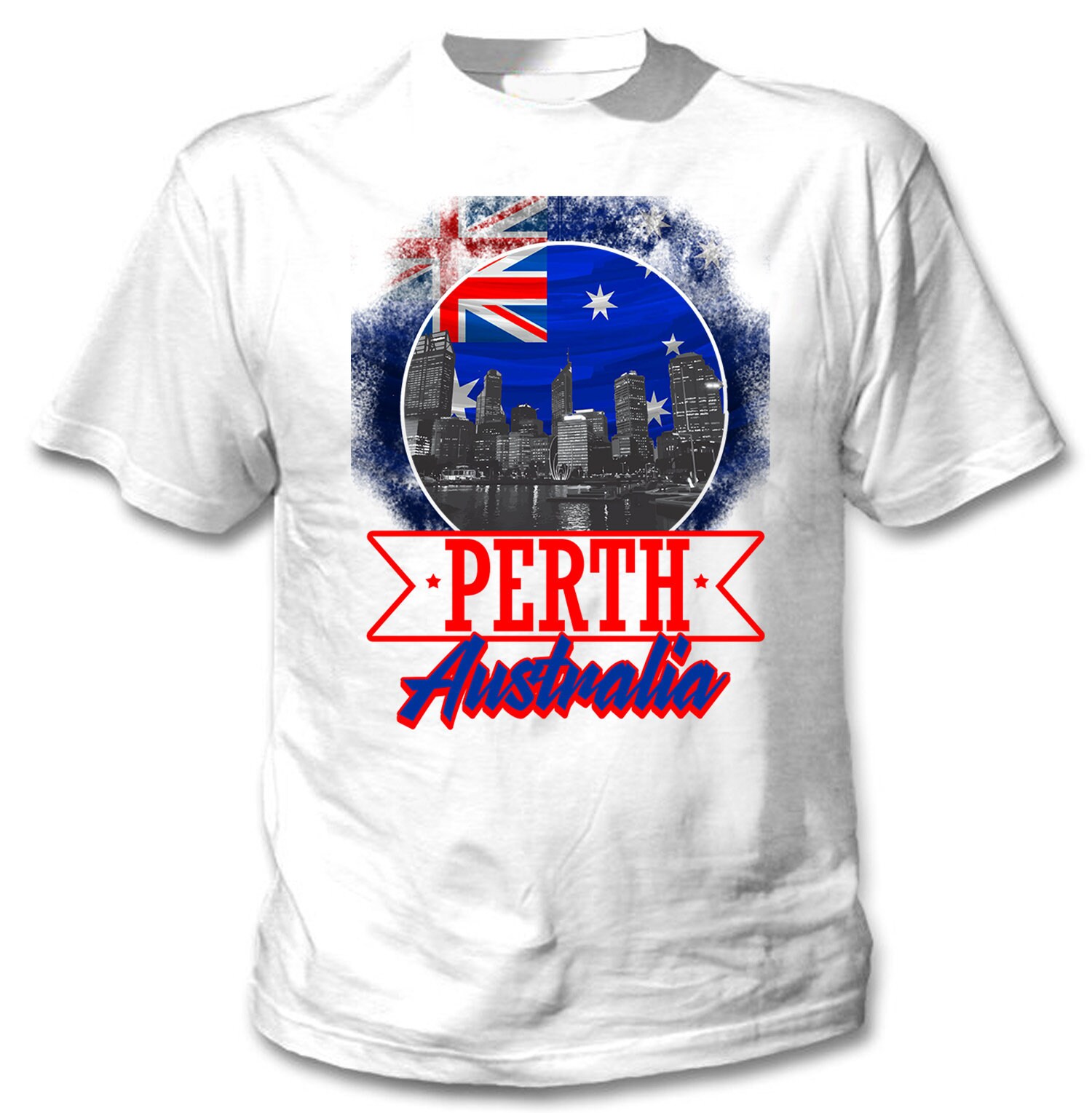 Image of Australia Perth City - Man New Cotton White T-Shirt