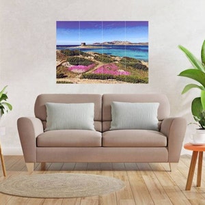 Stintino Sardinia Tile Mural/Mosaic Ceramic Panel - Sardinia wall print - Sardinia Wall Art - Tile Mural - Gloss Tiles - Tile Mosaic