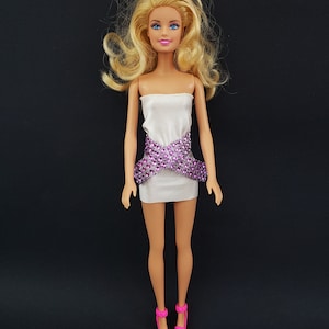 Short  mini dress  with belt for Barbie doll