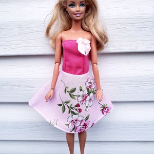 Beautiful  Dress with bow for Barbie doll
