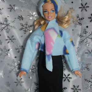 Short Coat  for Barbie with scarf and hat