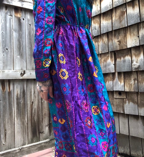 Vibrant 80s Secretary Dress // Vintage Midi Dress… - image 7