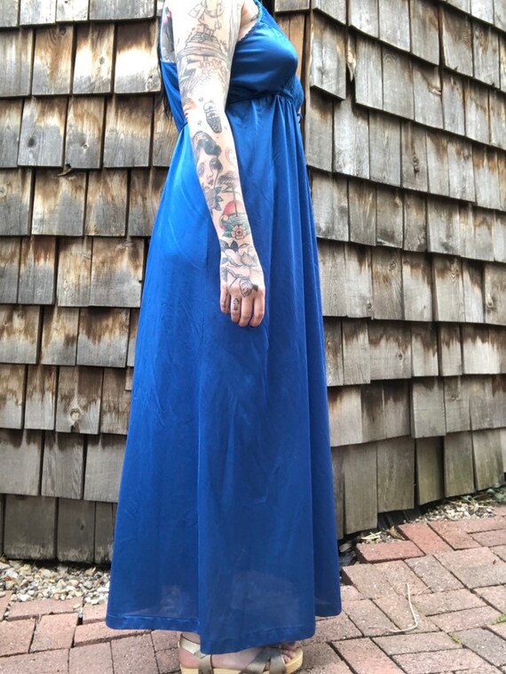 Blue Satin Lingerie // Blue Nightgown // Vintage … - image 6