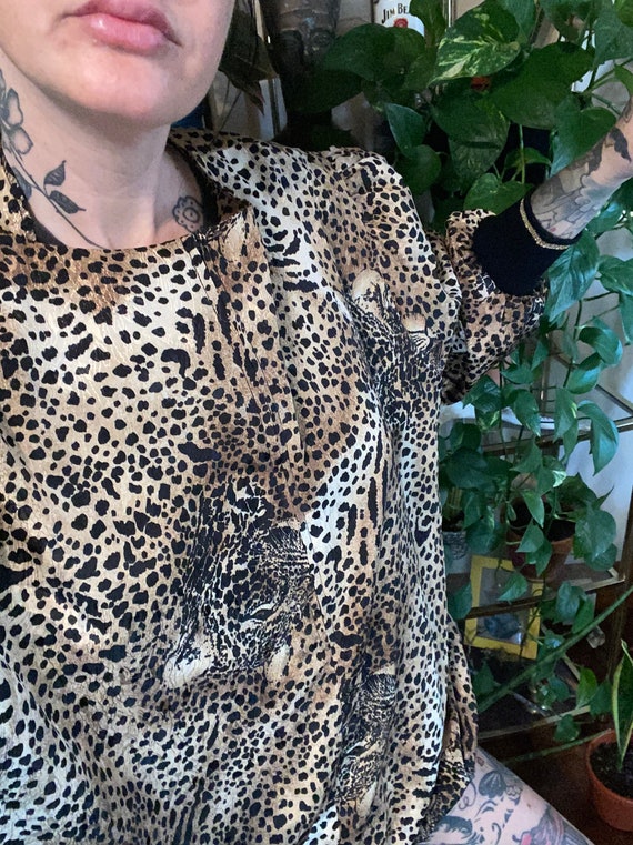 Leopard Print Pullover WindBreaker // Vintage Pul… - image 8