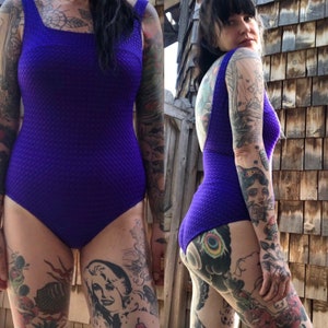 Vintage One Piece Swimsuit // Vintage Swimsuit // Purple Bathibg Suit // Size 10