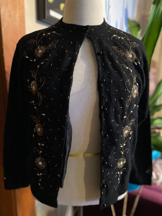Women's Vintage Knitted Embellished Cardigan M/L