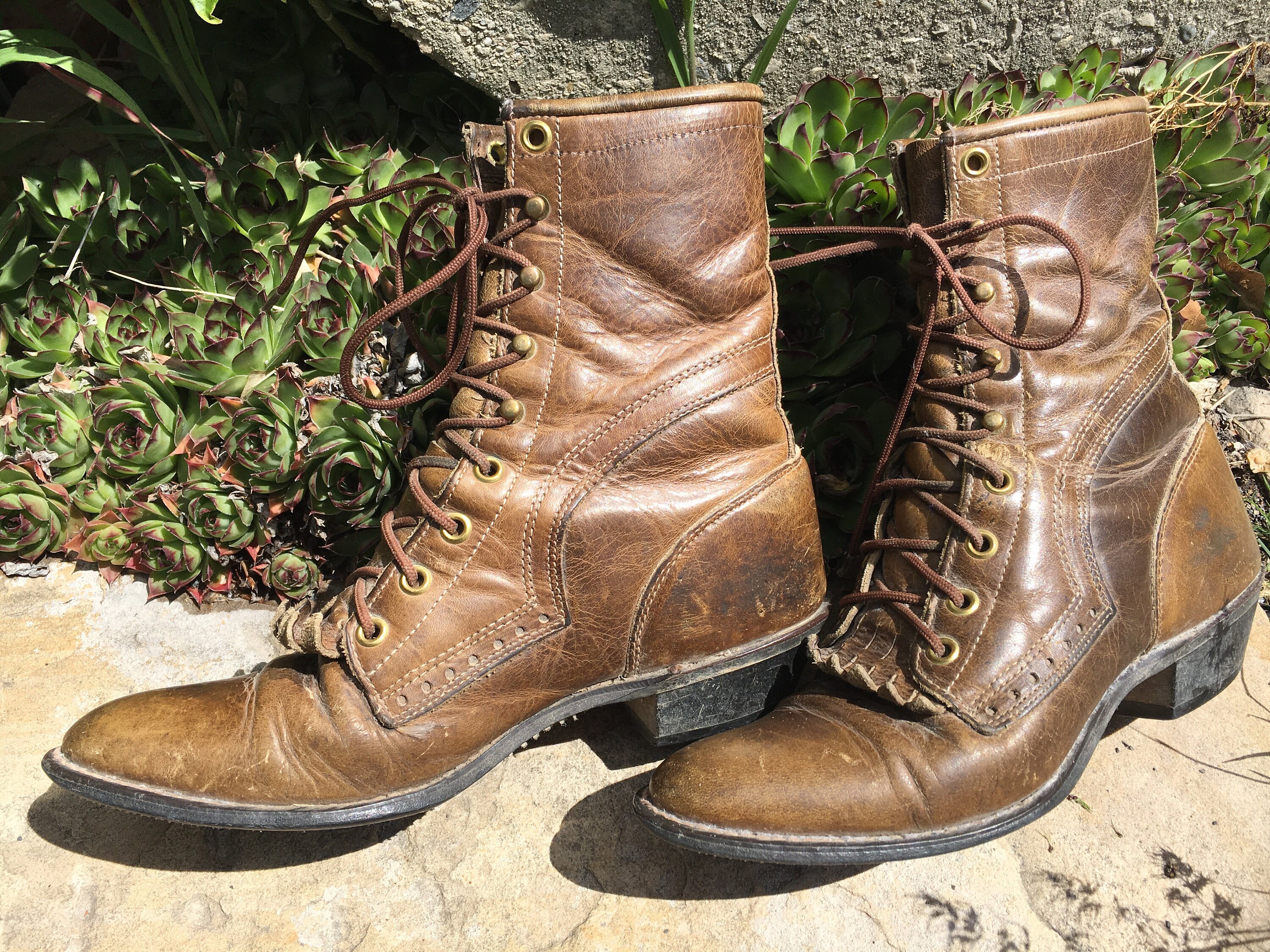 roper boots lace up