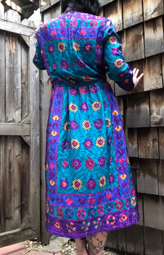 Vibrant 80s Secretary Dress // Vintage Midi Dress… - image 4
