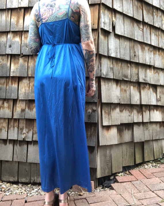 Blue Satin Lingerie // Blue Nightgown // Vintage … - image 4