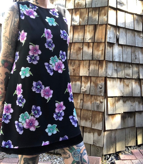90s Floral Print Baby Doll Dress // Baby Doll Dres