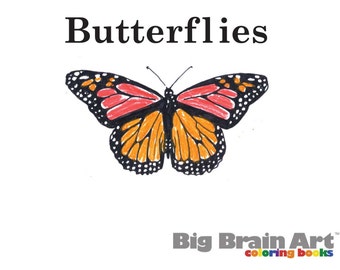 Butterflies Coloring Book 10 pages