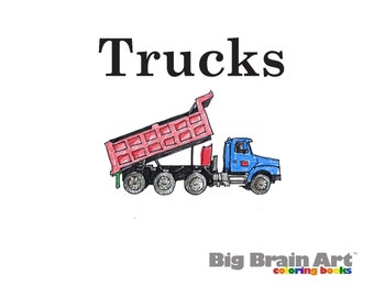 Trucks Coloring Book 7pages