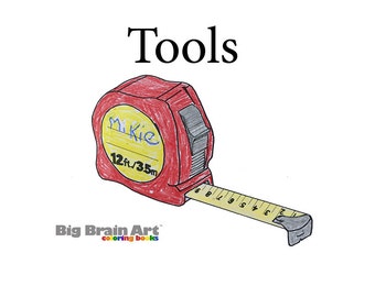 Tools Coloring Book 12 pages