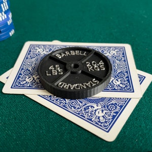 45 pound gym plate pokerkaartbeschermer (kaartbeschermer)