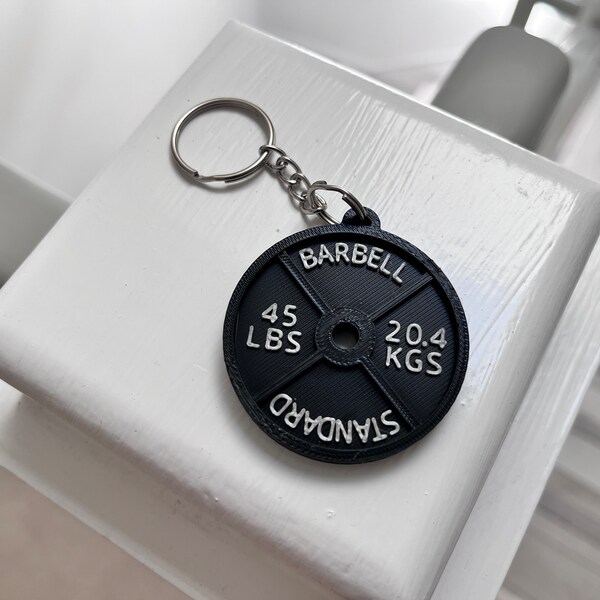45 Lb Plate Keychain Etsy