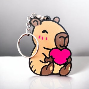 Cute Capybara 3D Printed Keychain