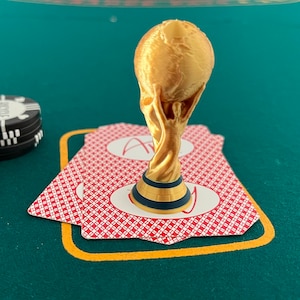 Protetor de cartas de pôquer troféu da Copa do Mundo (guarda de cartas)