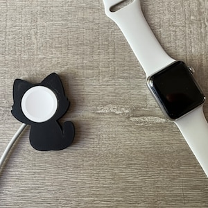Coque pour chat assis mignon/housse pour chargeur de montre Apple