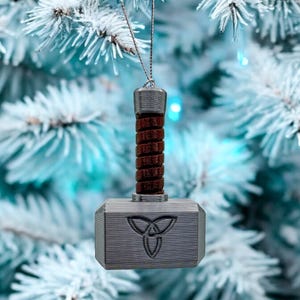 3D Printed Mjolnir (Thor’s Hammer) Christmas Ornament