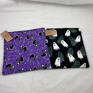 Black Cats & Ghosts hot pads, Handmade Quilted Trivets, Halloween Kitchen Decor