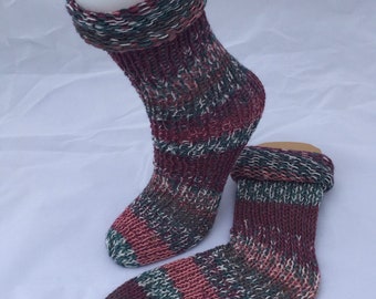 Knit Sassy Socks in Merlot, Knit Socks, Reading Socks, Tube Socks