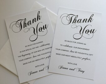 engagement thank you etsy engagement thank you cards