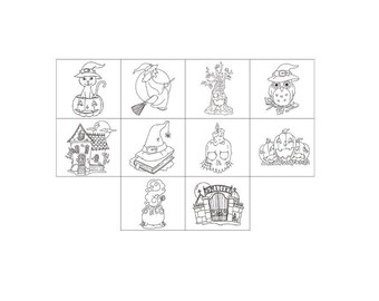 Blackwork Halloween-kollektion, blackwork, disposition, Halloween