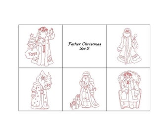 Christmas Embroidery Patterns, Father Christmas Set 2