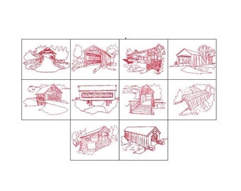 Redwork Covered Bridges Collection
