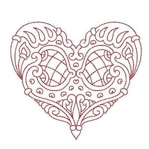 Belles Herzen Redwork, Herz 06, Redwork
