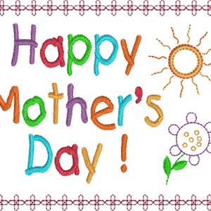 Happy Mother&#39;s Day Embroidery Pattern Download