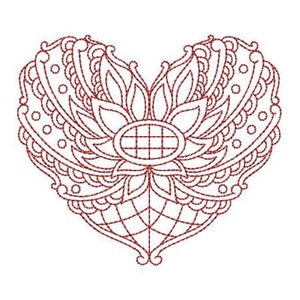 Belles Herzen Redwork, Herz 10, Redwork