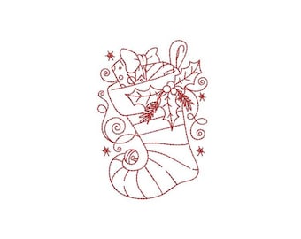 Christmas Deco 06, Christmas Decoration, Redwork