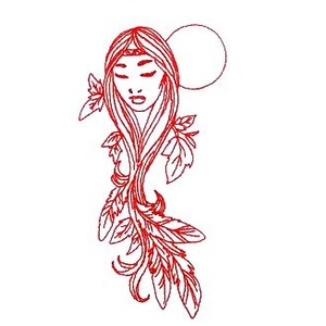 Native Spirit Redwork 01