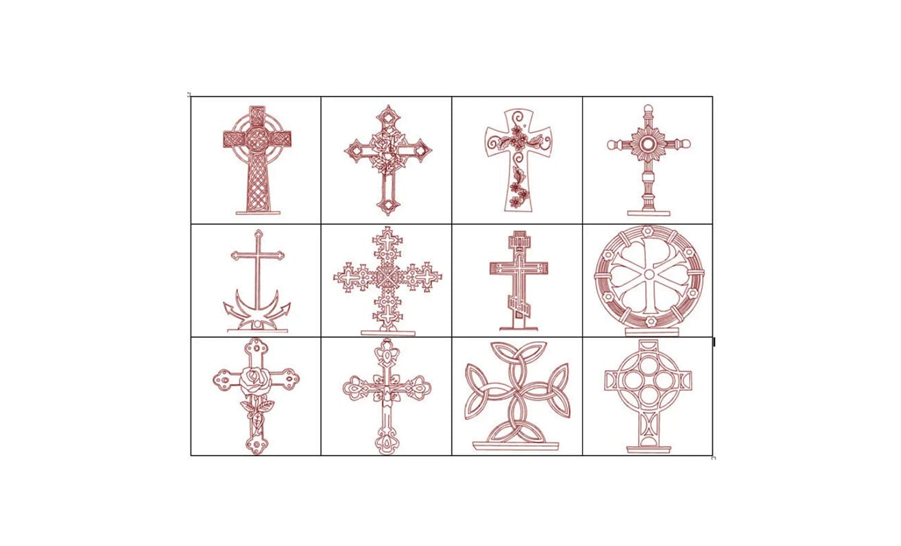 Holy Cross Embroidery PLUS 2 Bonus Designs, Cross Pattern Redwork