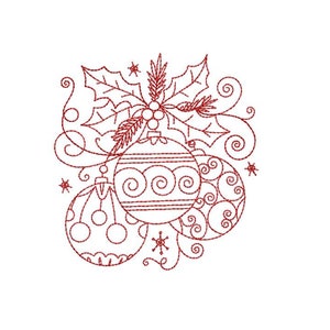 Christmas Deco 10, kerstversiering, roodwerk
