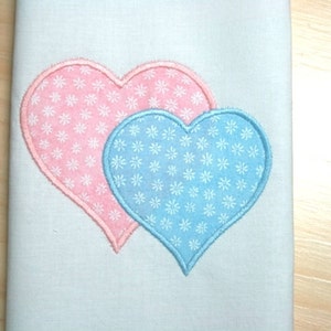 2 Hearts Applique Pattern image 1